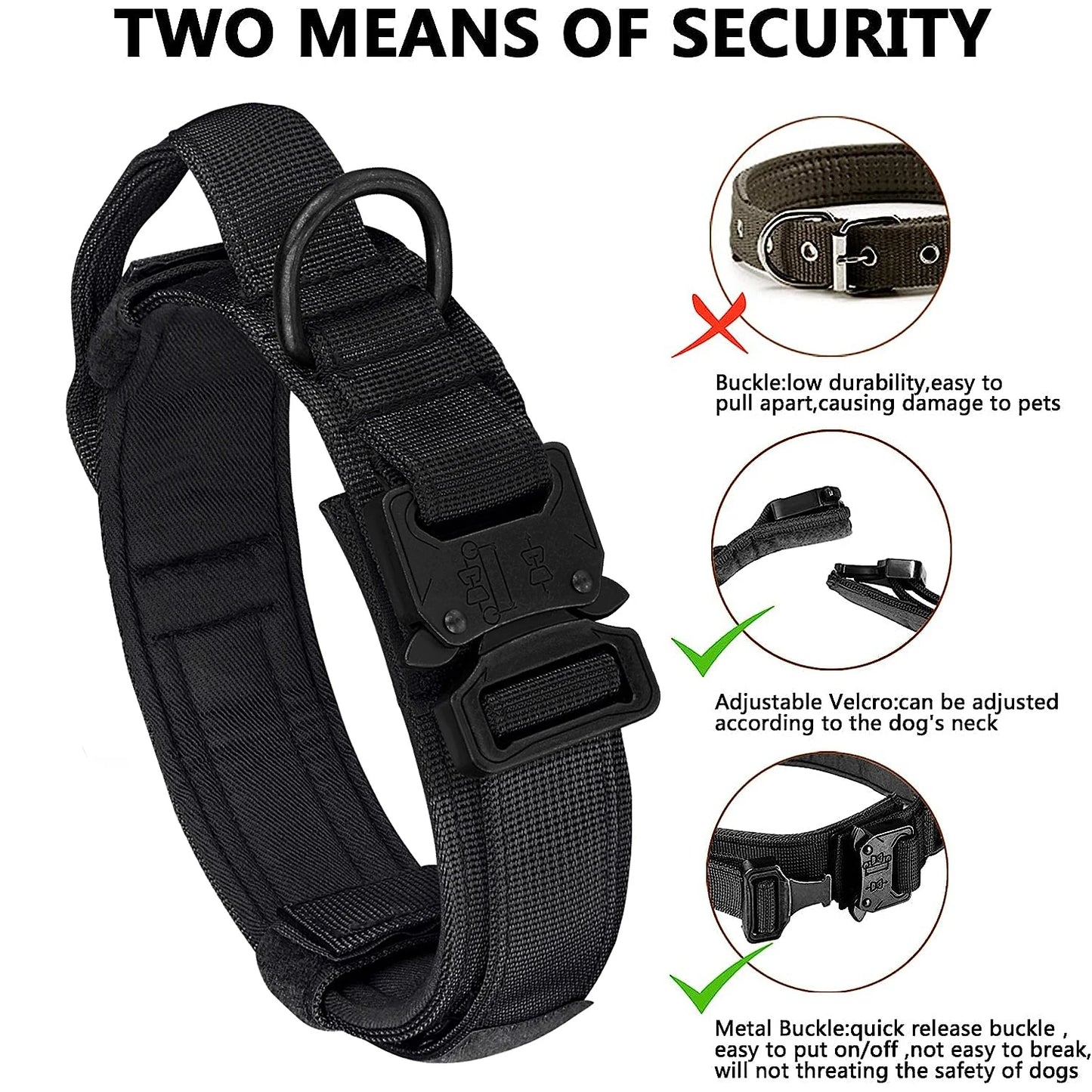 Heavy-Duty Military Tactical Dog Collar & Leash Set