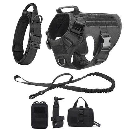 Tactical/Service Dog Harness Leash Collar