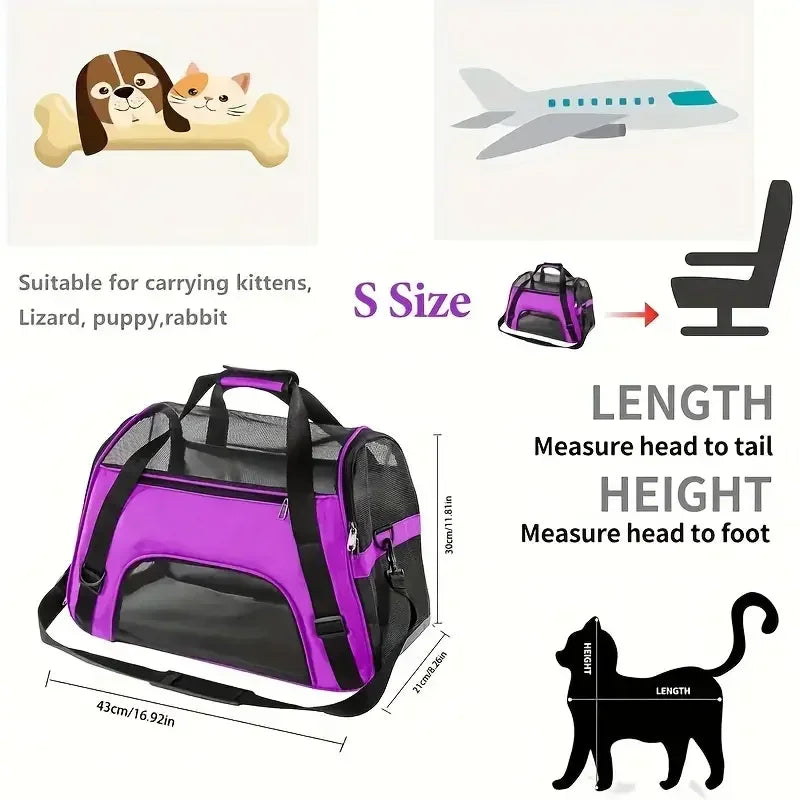 Cat/Dog Carrier Bag with Breathable Mesh