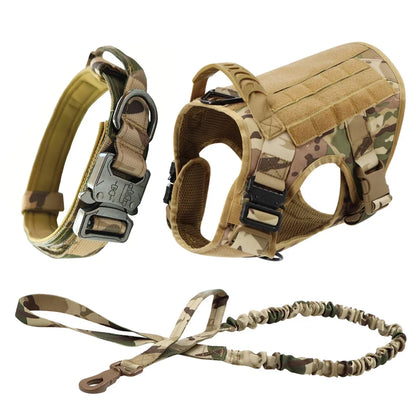 Tactical/Service Dog Harness Leash Collar