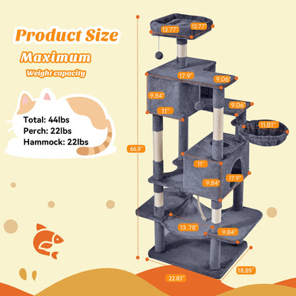Cat Tree Tower Multi Level Cat Climbing Tower