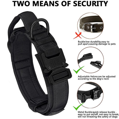 Heavy-Duty Military Tactical Dog Collar & Leash Set