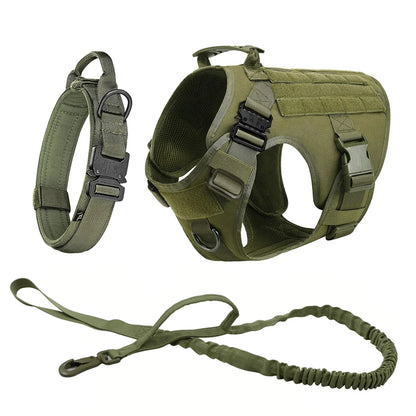Tactical/Service Dog Harness Leash Collar