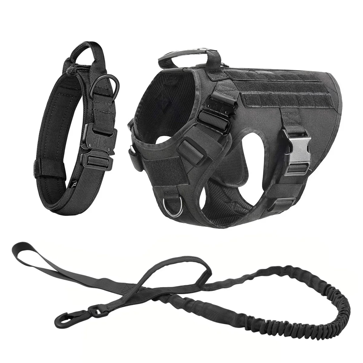 Tactical/Service Dog Harness Leash Collar