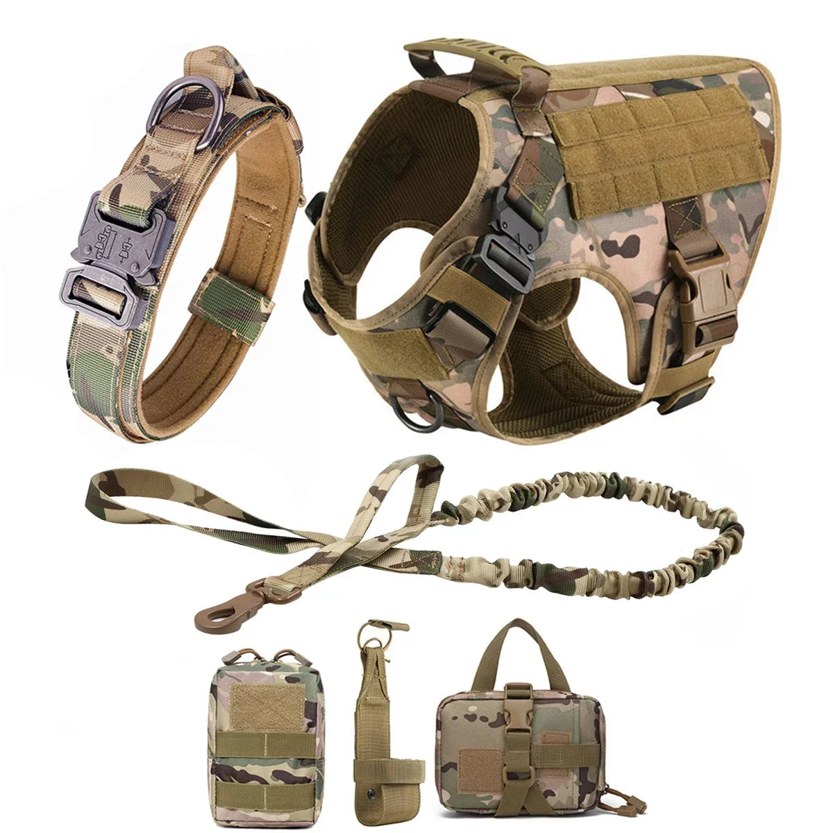 Tactical/Service Dog Harness Leash Collar