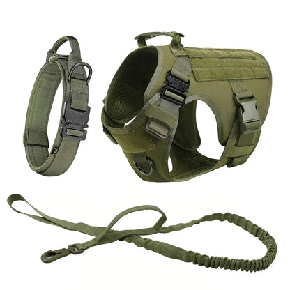 Tactical/Service Dog Harness Leash Collar
