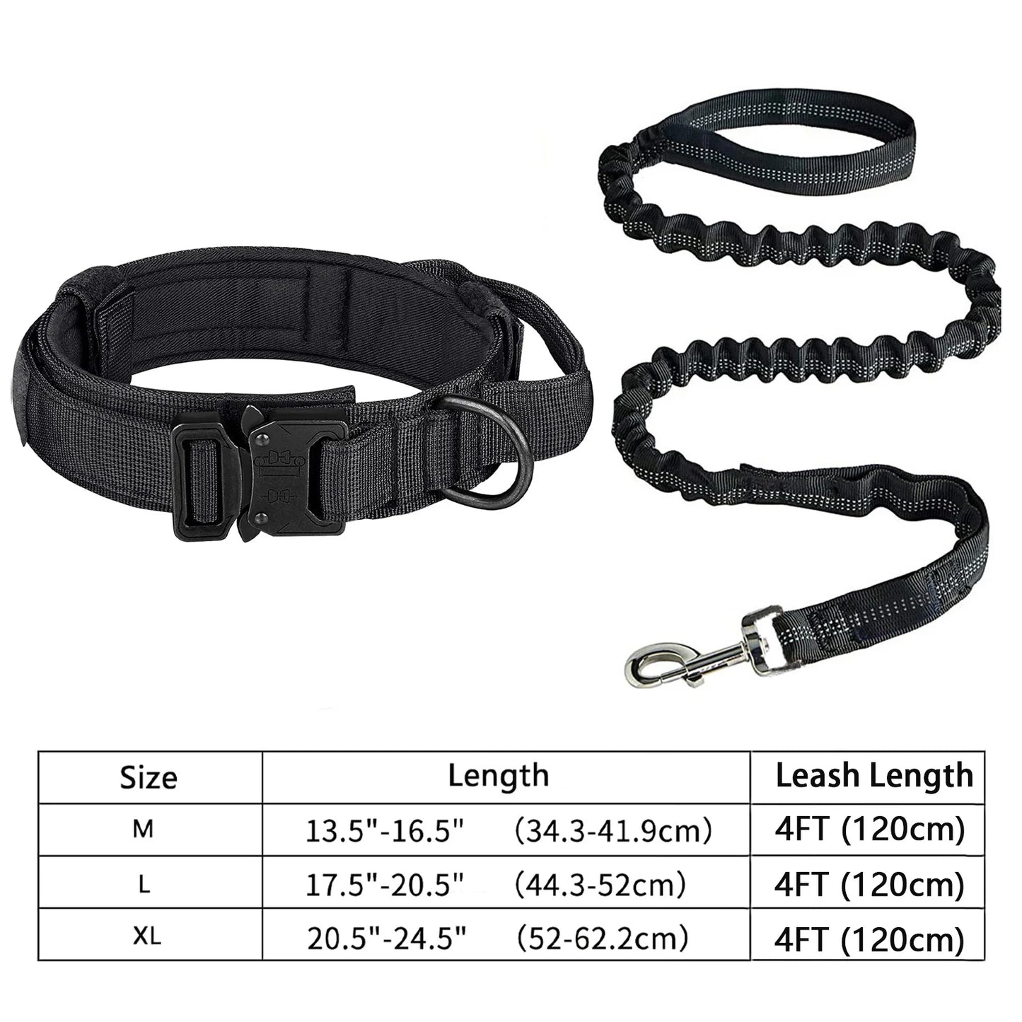 Heavy-Duty Military Tactical Dog Collar & Leash Set