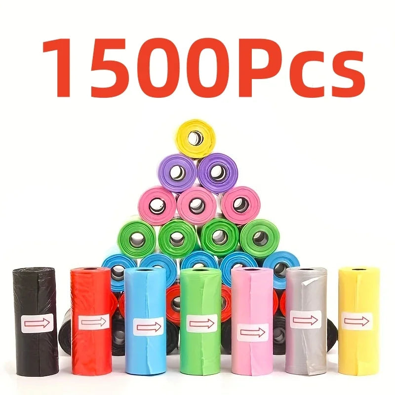 1500pcs Random Color Dog/Cat Poop Bags