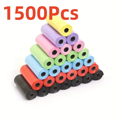 1500pcs Random Color Dog/Cat Poop Bags