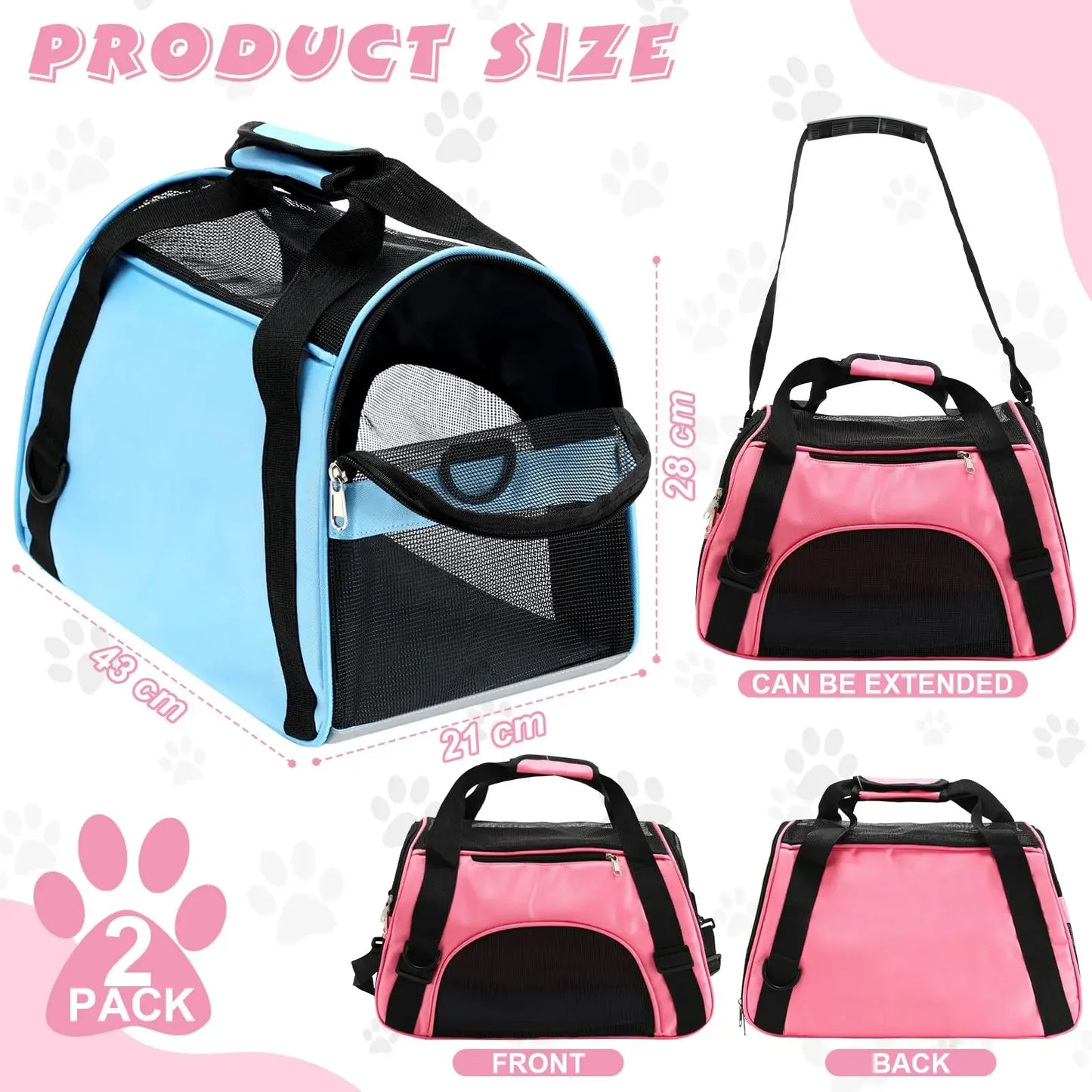 Cat/Dog Carrier Bag with Breathable Mesh