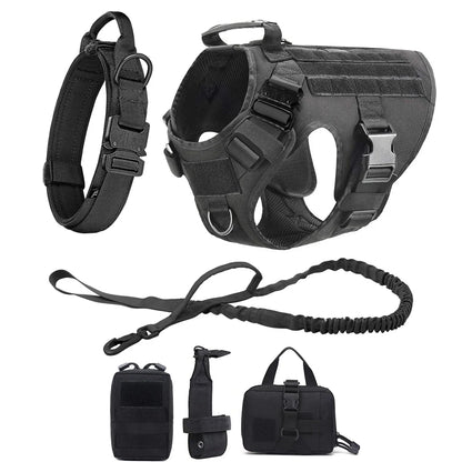 Tactical/Service Dog Harness Leash Collar