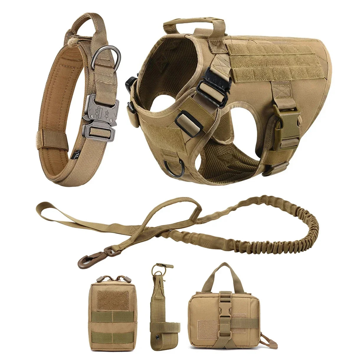 Tactical/Service Dog Harness Leash Collar