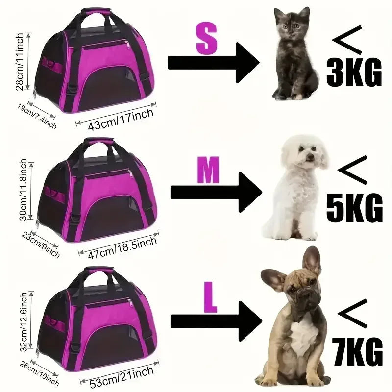 Cat/Dog Carrier Bag with Breathable Mesh