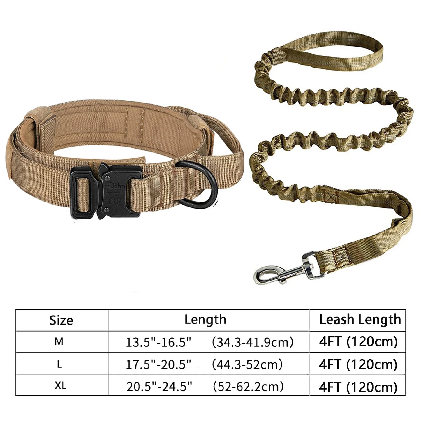 Heavy-Duty Military Tactical Dog Collar & Leash Set