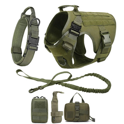 Tactical/Service Dog Harness Leash Collar