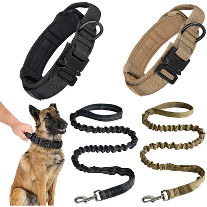 Heavy-Duty Military Tactical Dog Collar & Leash Set