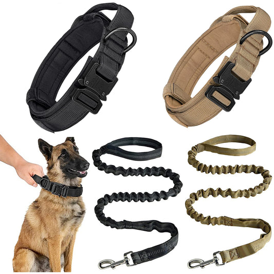 Heavy-Duty Military Tactical Dog Collar & Leash Set
